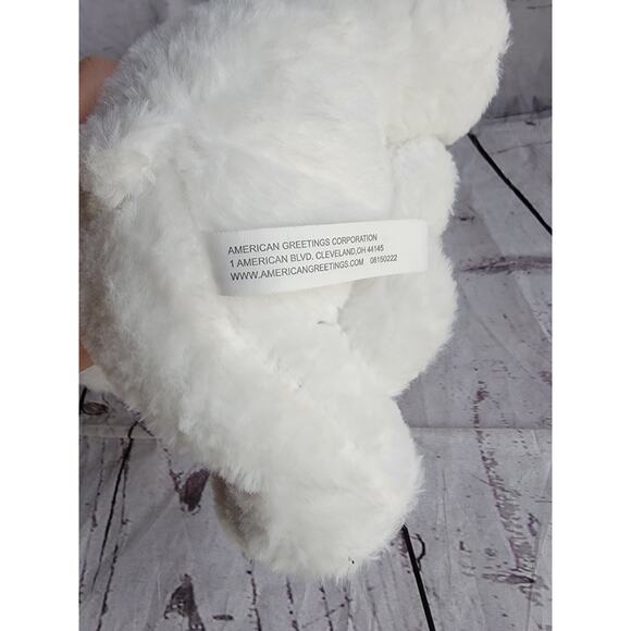 American Greetings White Teddy Bear Plush Valentines Day Heart Stuffed Animal - Picture 9 of 9